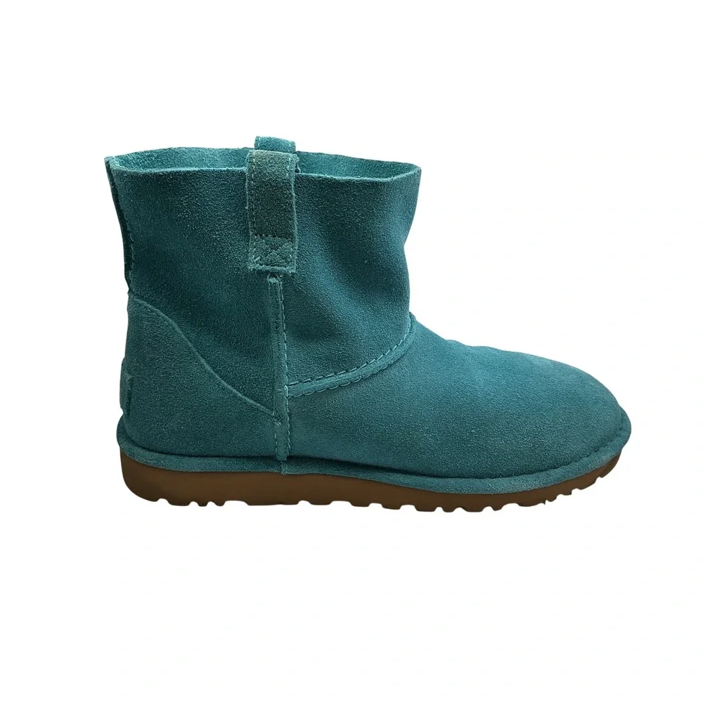 UGG Classic Mini Blue Teal Suede Sheepskin Ankle Boots 1017532 Womens Size 10
